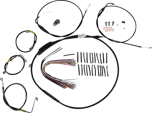 Burly Brand Control Kit For Early Touring Bikes With Bagger Bar Handlebars - 13" - Non-Cruise - Black B30-1290