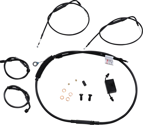 Burly Brand Extended Handlebar Cable And Brake Line Kit For Sportsters With Abs - Clubman Handlebars B30-1270