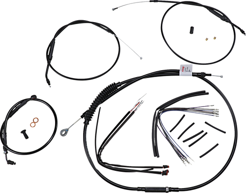 Burly Brand Extended Handlebar Cable And Brake Line Kit For Sportsters With Abs - 12" T-Bar Handlebars B30-1268