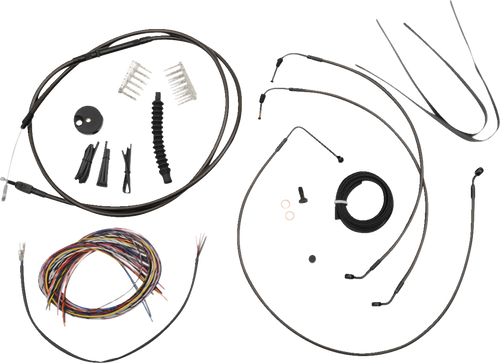 La Choppers Complete Midnight Braided Cable Kit - Quick Connect - 12"-14" Handlebars - Abs - '18-'22 Softail LA-8155KT2-13M