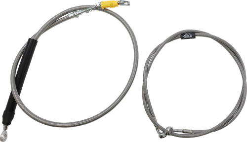 La Choppers Complete Stainless Braided Handlebar Cable/Brake Line Kit - 15"-17" Handlebars - '18-'22 Softail LA-8156KT2-16
