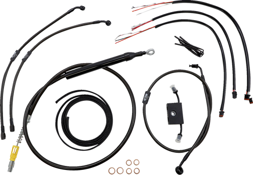 La Choppers Complete Midnight Braided Cable Kit - Quick Connect - 18"-20" Handlebars - Abs - '18-'24 Softail LA-8157KT2-19M