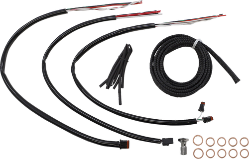La Choppers Complete Black Vinyl Braided Handlebar Cable/Brake Line Kit - 12"-14" Handlebars - '21-'22 Flh LA-8056KT2-13B