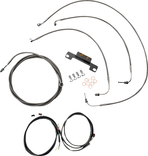 La Choppers Complete Plug-And-Play Cable Kit - Stock Handlebars - '21-'22 Flh - Abs - Stainless LA-8056KT3-08