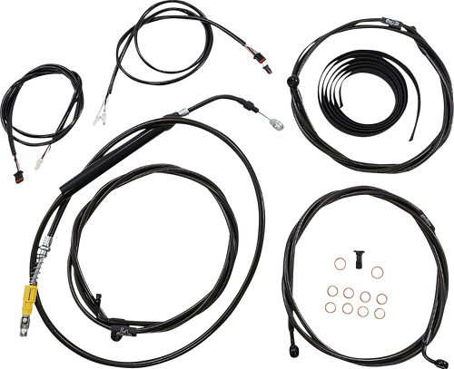 La Choppers Complete Plug-And-Play Cable Kit - 12" - 14" Handlebars - '21-'22 Fltr - Abs - Midnight LA-8058KT3-13M