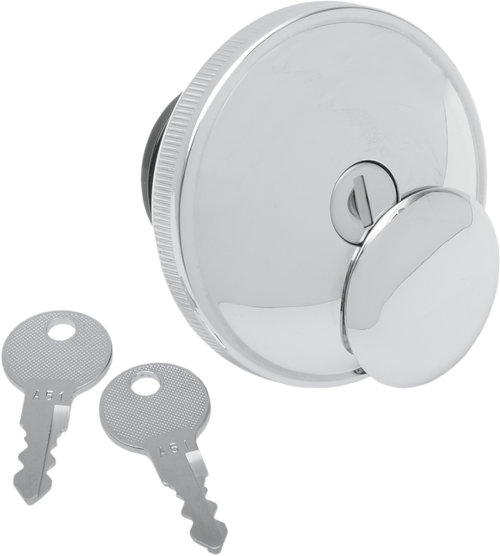 Drag Specialties Screw-In Locking Gas Cap - Non-Vented - Chrome 0703-0229