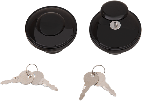 Drag Specialties Screw-In Locking Gas Cap - Non-Vented - Gloss Black 0703-0816