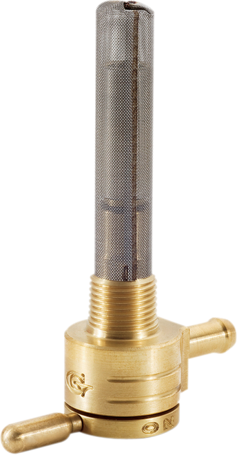 Golan Products "Click-Slick" Fuel Petcock - Straight - Raw Brass - 3/8" Npt 75-516S-BS