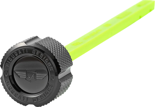 Figurati Designs Performance Magnetic Oil Dipstick - Knurled - Black - Indian FD01-MAGDSTS-KN-BLK