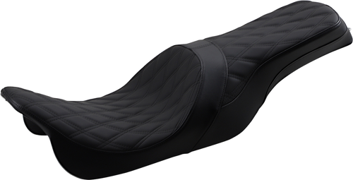 Drag Specialties Seats Forward Positioned Predator 2-Up Seat - Double Diamond - Black Stitching - Fl '08-'23 0801-1265