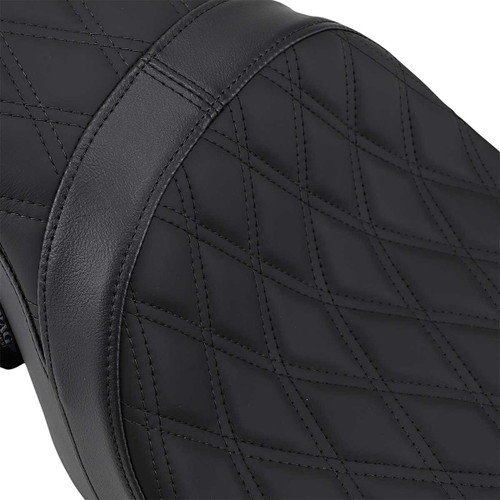 Drag Specialties Seats Predator 2-Up Seat - Double Diamond - Black Stitching - Fl '08-'23 0801-1270