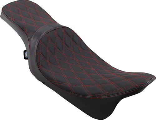 Drag Specialties Seats Predator 2-Up Seat - Double Diamond - Red Stitching - Fl '08-'23 0801-1272