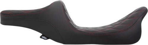 Drag Specialties Seats Predator Iii 2-Up Seat - Double Diamond - Red Thread - Fl '99-'07 0801-1310