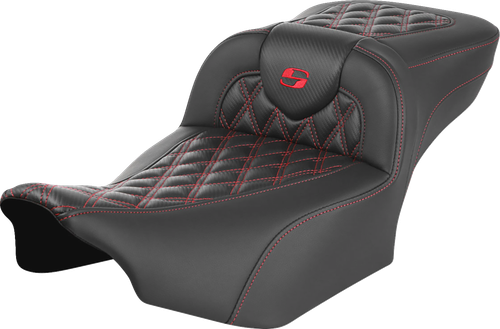 Saddlemen Roadsofa Extended Reach Seat - Without Backrest - Lattice Stitch - Red Stitch - Fltr/Flhx '23-'24 823-07-20704