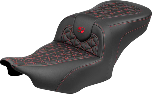 Saddlemen Roadsofa Seat - Without Backrest - Red Stitch - Flh/Flt '23-'25 823-07-21004
