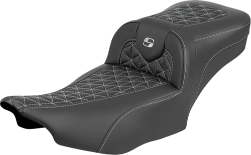 Saddlemen Roadsofa Extended Reach Seat - Without Backrest - Silver Stitch - Flh/Flt '23-'25 823-07-21105