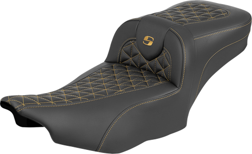 Saddlemen Roadsofa Extended Reach Seat - Without Backrest - Gold Stitch - Flh/Flt '23-'25 823-07-21107