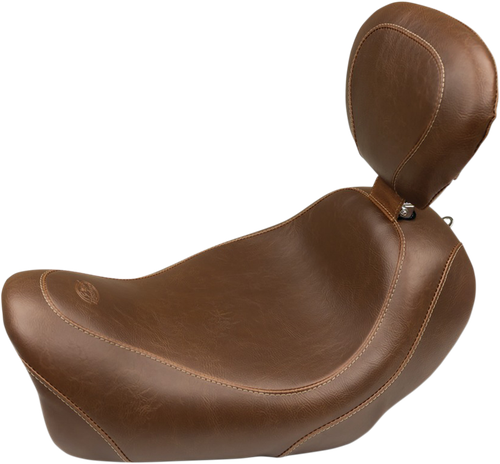 Mustang Seat - Wide Tripper Solo - With Backrest - Smooth - Brown 79796
