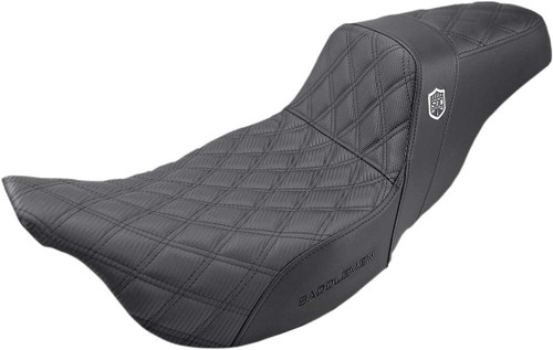 Saddlemen Pro Series Sdc Performance Seat - W/ Backrest - Lattice Stitch/Lumbar Gripper - Fl/Fx '18-'24 SC81829DBRT