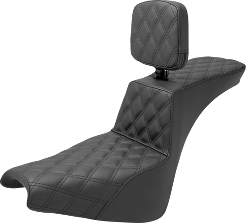 Saddlemen Tour Step-Up Seat - Rider Backrest - Full Lattice Stitch - Fxbb/Fxst '18-'24 818-30-195BR