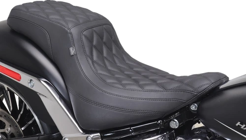 Mustang One-Piece/2-Up Squareback Seat - Double Diamond - Black Stitch - Fxbr '23-'25 86006