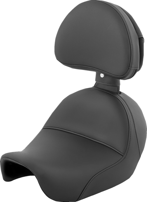 Saddlemen Heels Down Solo Seat - With Backrest - Plain - Black - Dyna 806-04-0041