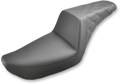 Saddlemen Step-Up Seat - Rear Lattice Stitched - Black - Dyna 804-04-173