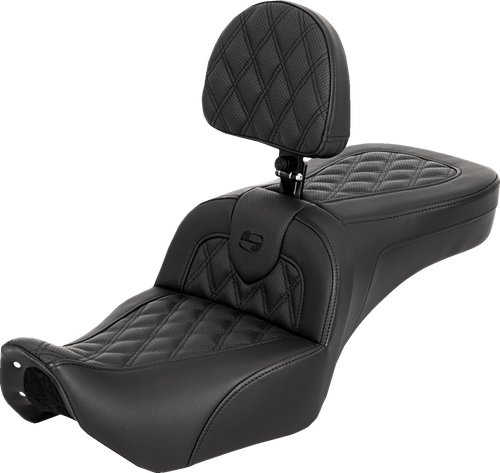 Saddlemen Roadsofa Seat - With Backrest - Lattice Stitch - Rh975 '22-'25 822-11-182BR