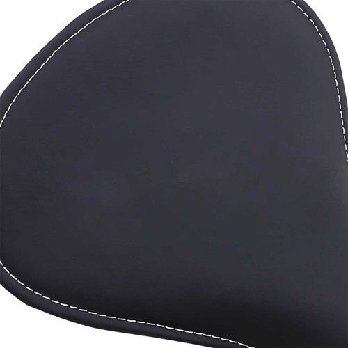 Drag Specialties Seats Spring Solo Seat - Large - Low-Profile - Black W/ White Perimeter Stitch 0806-0055