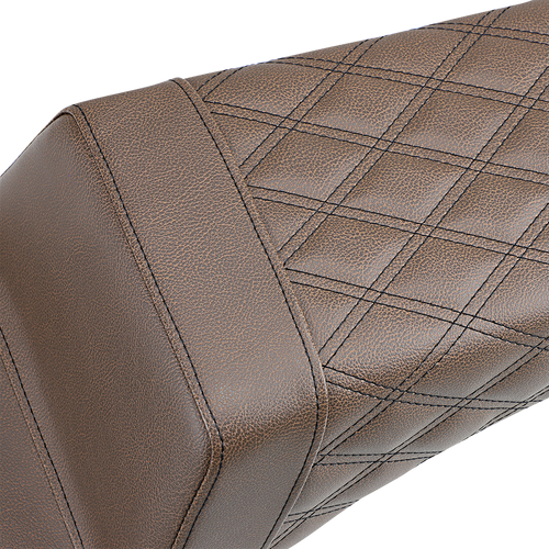 Saddlemen Step-Up Seat - Front Smooth/Rear Lattice Stitch - Brown - Challenger I20-06-173BR
