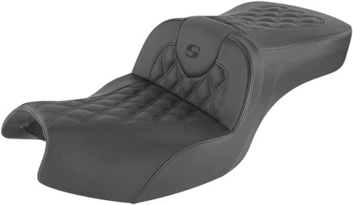 Saddlemen Roadsofa Seat - With Backrest - Full Lattice Stitch - Black - Indian I20-06-182BR