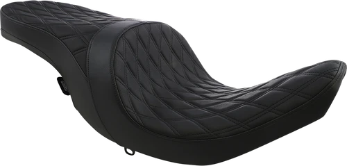 Drag Specialties Seats Low Profile Touring Seat - Double Diamond - Red Stitch - Solar Reflective - Indian '14-'22 0810-2276
