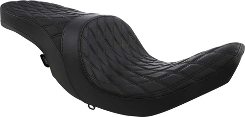 Drag Specialties Seats Low Profile Touring Seat - Double Diamond - Red Stitch - Solar Reflective - Indian '14-'22 0810-2276