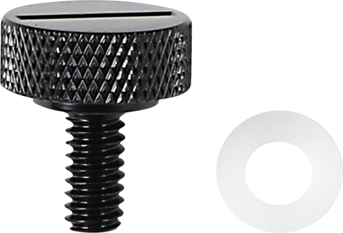 Drag Specialties Seat Knob - Slotted - Black - 1/4"-20 0820-0147