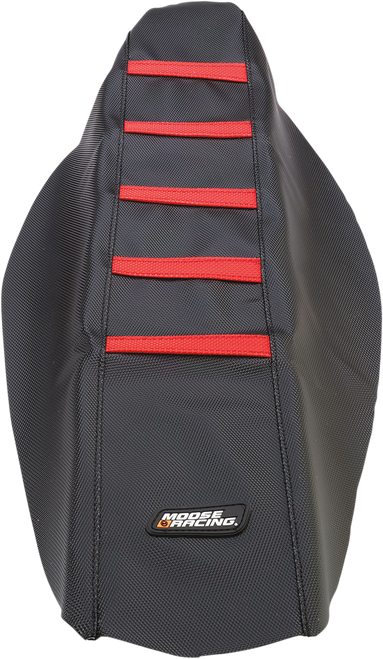 Moose Offroad Ribbed Seat Cover - Black Cover/Red Ribs - Honda Crf250/450 '09-'17 CRF45013-331RT