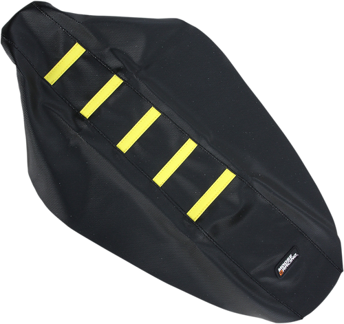 Moose Offroad Ribbed Seat Cover - Black Cover/Yellow Ribs - Suzuki Rmz450 '08-'17 RMZ45008-331RT