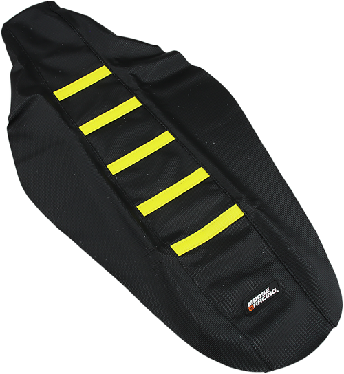 Moose Offroad Ribbed Seat Cover - Black Cover/Yellow Ribs - Suzuki Rmz250/450 '18-'24 RMZ45018-335