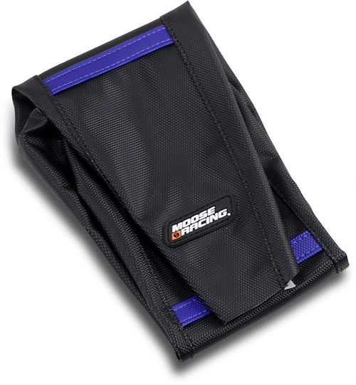 Moose Offroad Ribbed Seat Cover - Black Cover/Blue Ribs - Husqvarna '19-'23 HQV45018-332