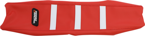Moose Offroad Ribbed Seat Cover - Red Cover/White Ribs - Gas Gas Mc '21-'23 GAS50-331