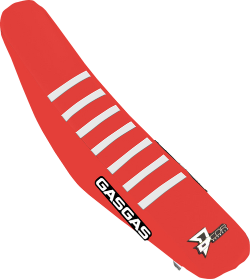 D'Cor Visuals Seat Cover - Red/White Ribs - Gas Gas Mc '23-'26 30-65-101