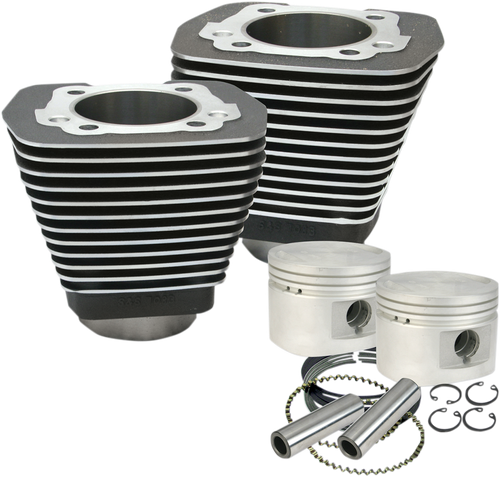 S&S Cycle Cylinder & Piston Kit - 80" - Evolution Big Twin - Wrinkle Black 910-0182