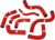 Samco Sport Radiator Hose Kit - Red - Ducati DUC-1-RD