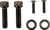 Drag Specialties Bolt Kit - Rear Brake Control - Knurled/Socket-Head - Black/Chrome - M8 2401-1036