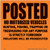 Voss Signs Orange Alunimum Sign 11 1/4" .012 Gauge Posted No Vehicles 143 NMV OA