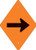 Voss Signs Orange Plastic Reflective Trail Blazer Horizontal Arrow 262 DA HOR
