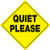 Voss Signs Yellow Plastic Reflective Sign 12" - Quiet Please 451 QP YR