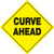 Voss Signs Yellow Plastic Reflective Sign 12" - Curve Ahead 471 CA YR