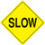 Voss Signs Yellow Plastic Reflective Sign 12" - Slow 405 SLO YR