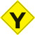Voss Signs Yellow Plastic Reflective Sign 12" - Y-Intersection 437 Y YR