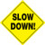 Voss Signs Yellow Plastic Reflective Sign 12" - Slow Down 445 SD YR